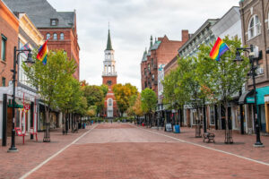 Burlington, Vermont, USA at Church Street Marketplace.