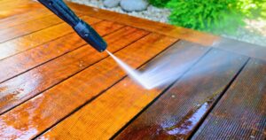 pressure washing wood deck