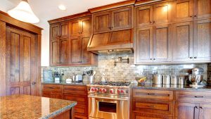 Kitchen with pine cabinets