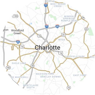 Best concrete companies in Charlotte, NC map