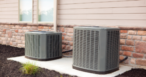 Air conditioning unit outside home